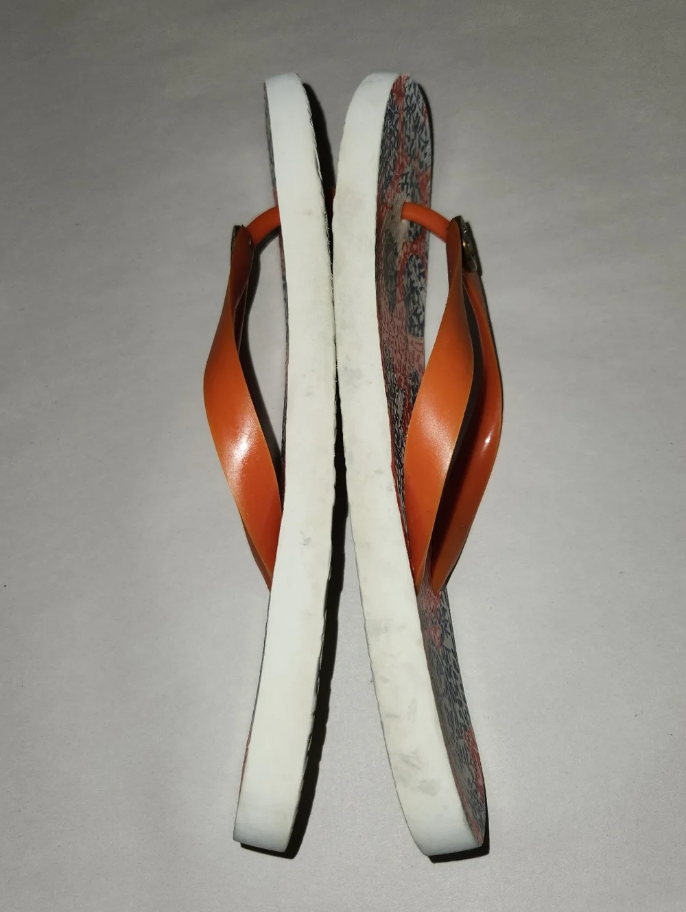 Tory Burch Orange Platform Flip Flops Sz 7